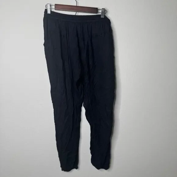 Earthbound Trading Co Black Boho Pants Women’s Large Drawstring Elastic Waist - Picture 2 of 11